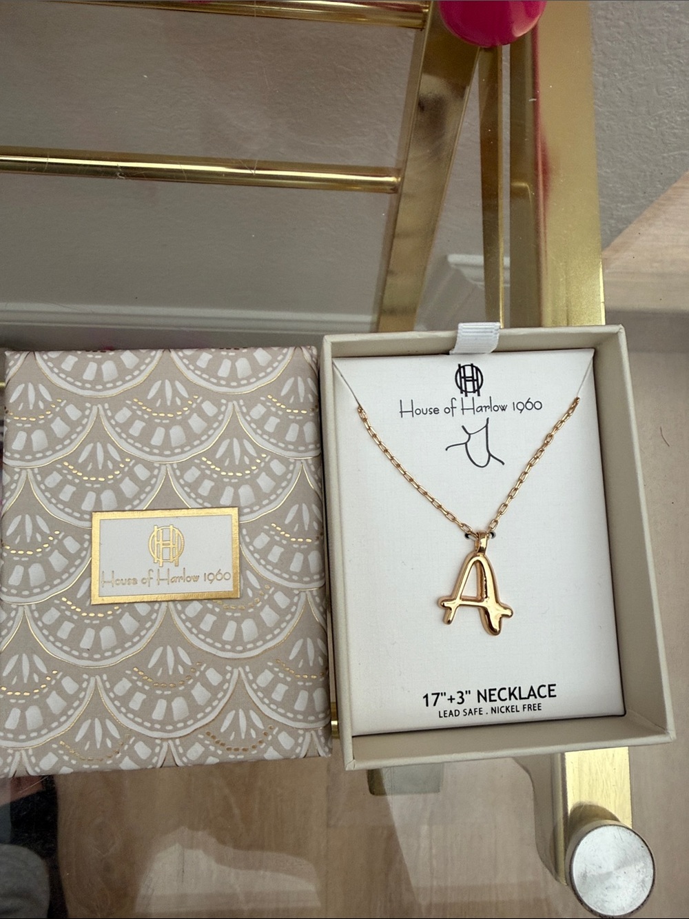House of Harlow 1960 Gold Initial A Pendant Necklace